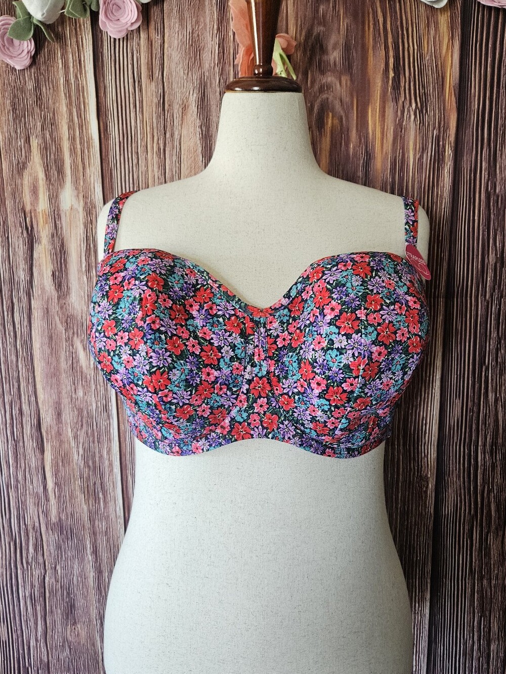 NWT Curvy Kate Kitsch Kate Bandeau Bikini Top Size 38L